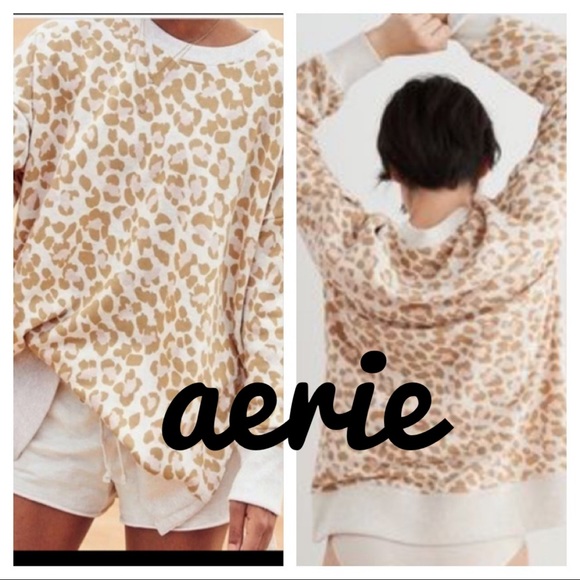 aerie desert sweatshirt leopard